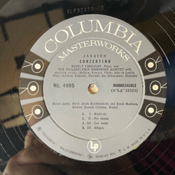 Винтажная виниловая пластинка LP Леош Яначек, Janacek, Rudolf Firkusny, Philadelphia Woodwind Quintet, Leon Lester, Concertino, Mladi (США 1955)
