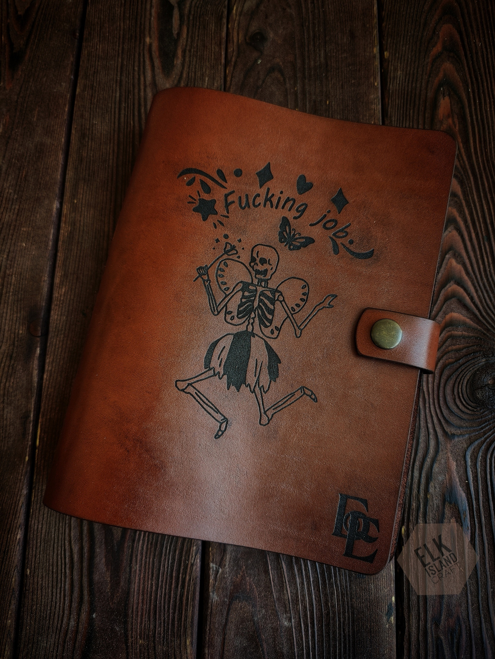 Блокноты: Кожаный блокнот А5 на кольцах