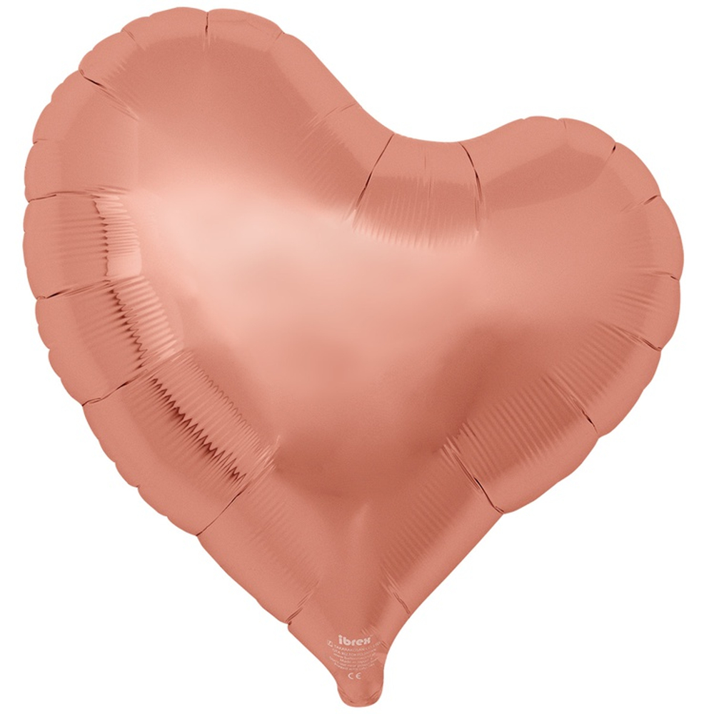 Шар фольгированный Сердце 45 см (Розовое Золото)