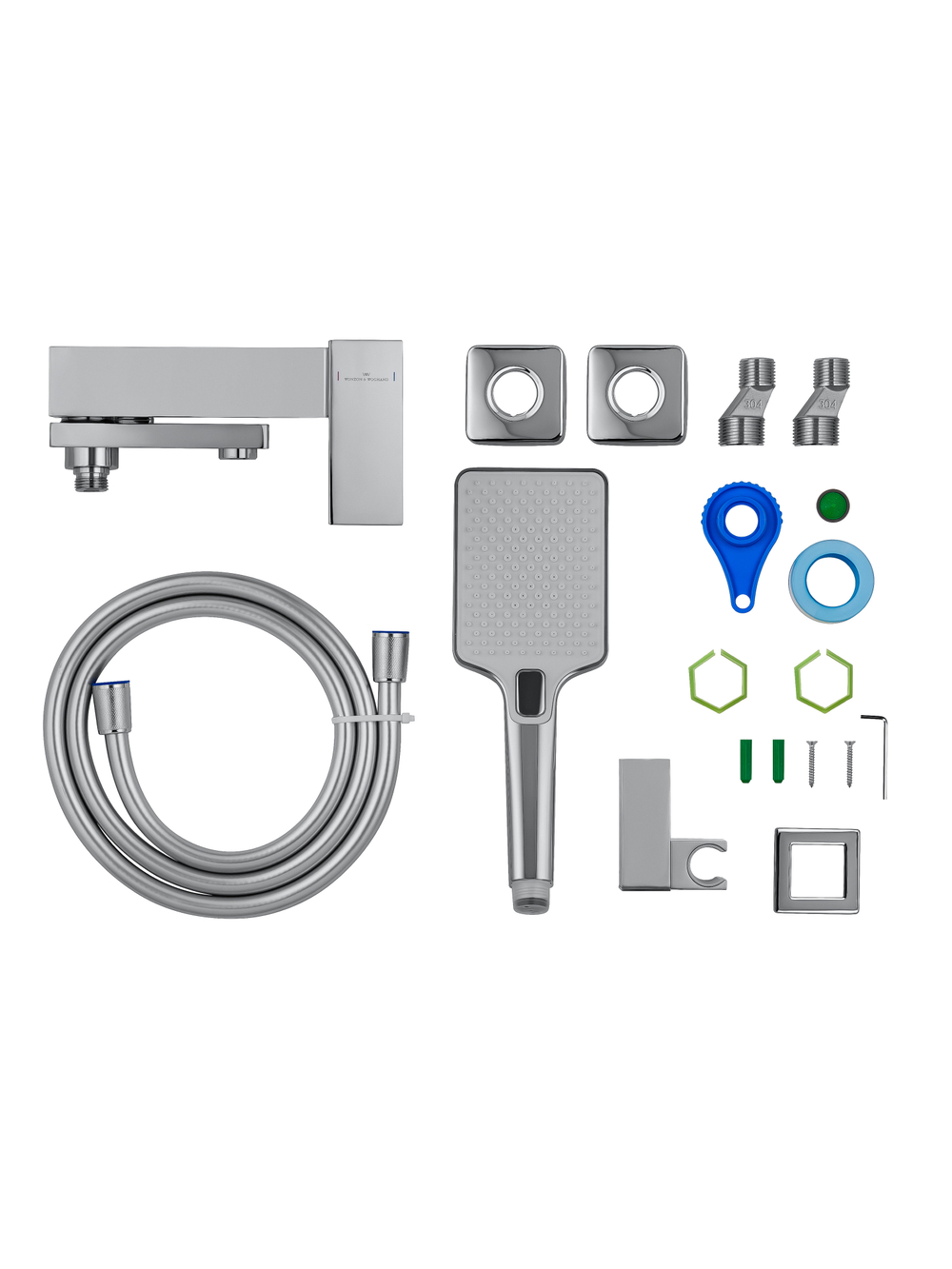 Смеситель для ванны с душем WONZON & WOGHAND CUBE, Хром (WW-88639016-CR)