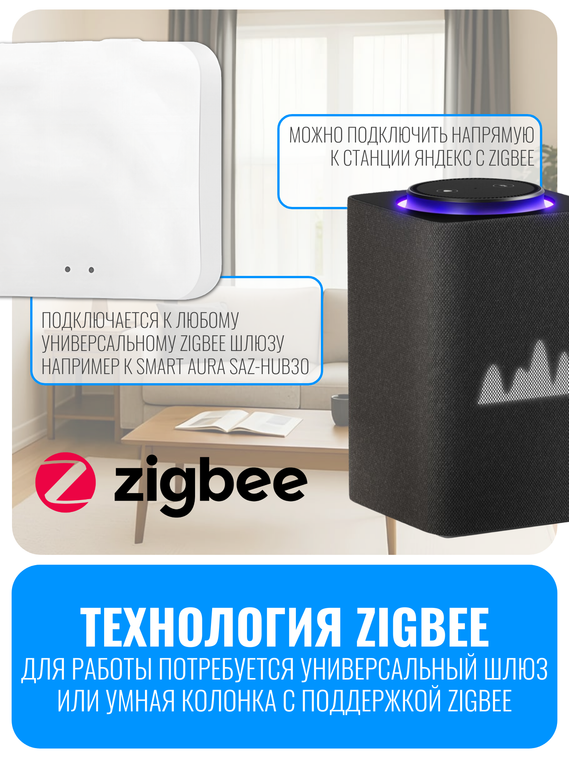 Умный сенсорный ZigBee выключатель Smart Aura серия Classic без рамки