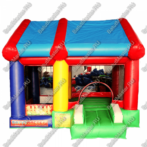 Батут "Домик в деревне с крышей" 3.5*3*2.7 м