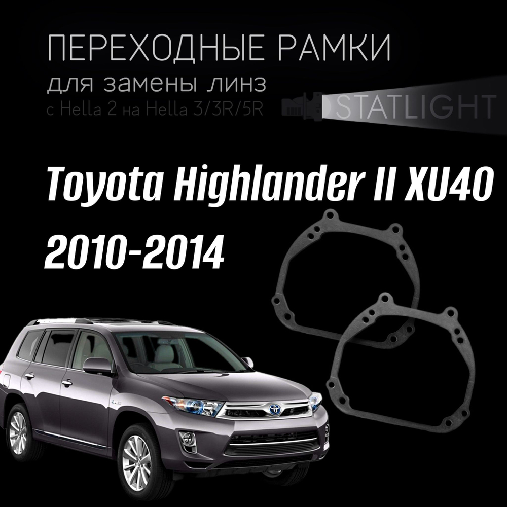 Переходные рамки для замены линз в фарах Toyota Highlander II XU40 2010-2014