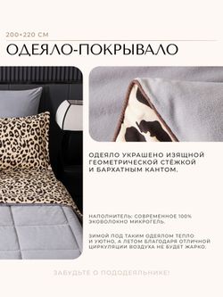 Комплект постельного белья с одеялом Сатин Велюрия Люкс «Ночной инстинкт»