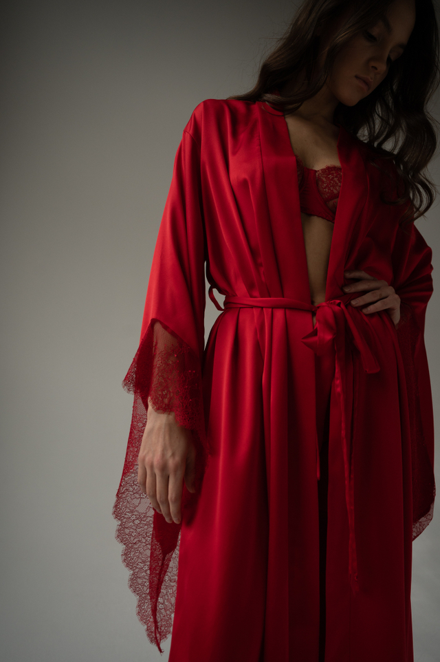 Халат-кимоно в пол Rouge Красный