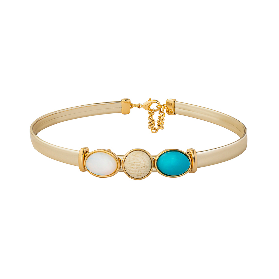 Чокер Possebon Amazonite Beige/Madre Azul/Opaline B0294.14.20.25 BW/BL/G