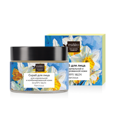 Скраб для лица для нормальной и комбинированной кожи Happy Skin Narcissus 50 мл, Mi&Ko