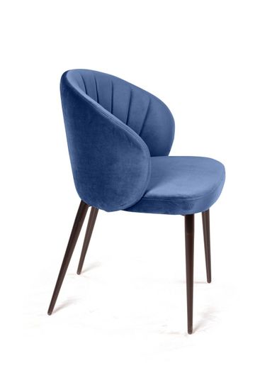 Стул Mont Blanc, бархат синий 29 / черный конус