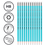 Карандаш i Select, НВ, шестигранный корпус, пластик, с ластиком, ассорти