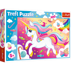 Puzzle "100" - Beautiful unicorn / Trefl