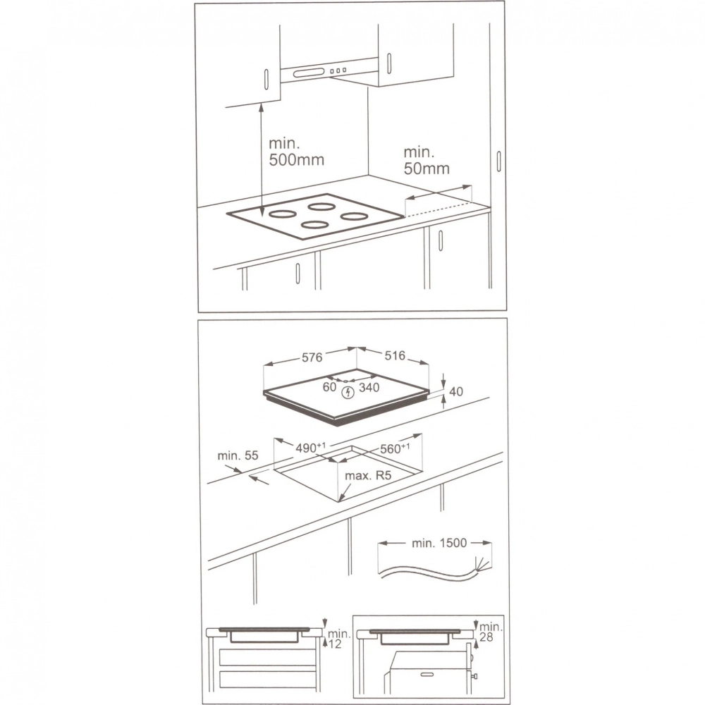 Электрическая варочная панель Electrolux EHF6240XXK Black