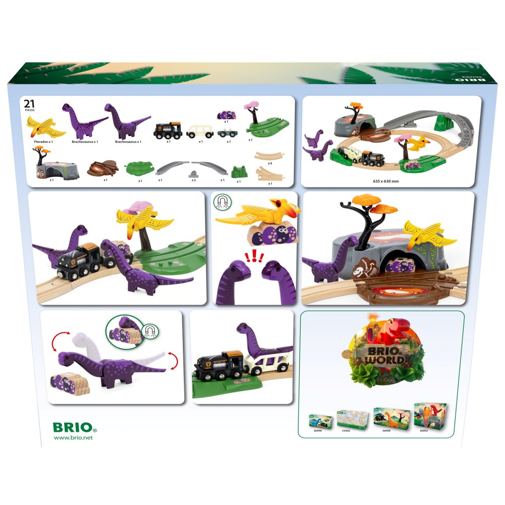 Brio Kolejka - Деревянная железная дорога Dino Приключение с динозаврами 36094