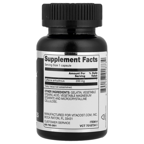 Vitacost, ARO3x®, Black Series Caffeine, 200 mg, 240 Capsules