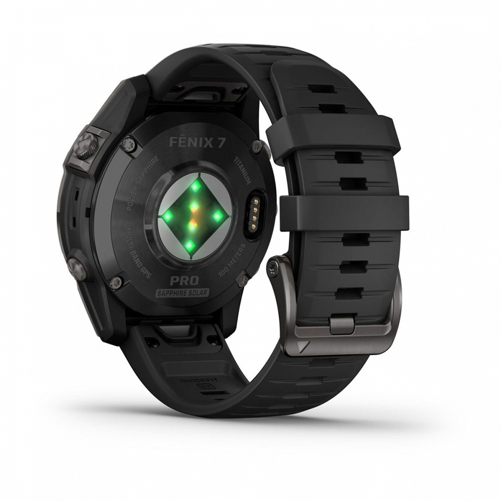 Смарт часы Garmin Fenix 7 Pro Sapphire Solar титановый угольно-серый DLC с черным ремешком