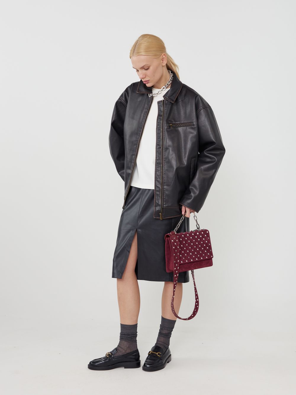 BAD GIRL LARGE BAG BORDO