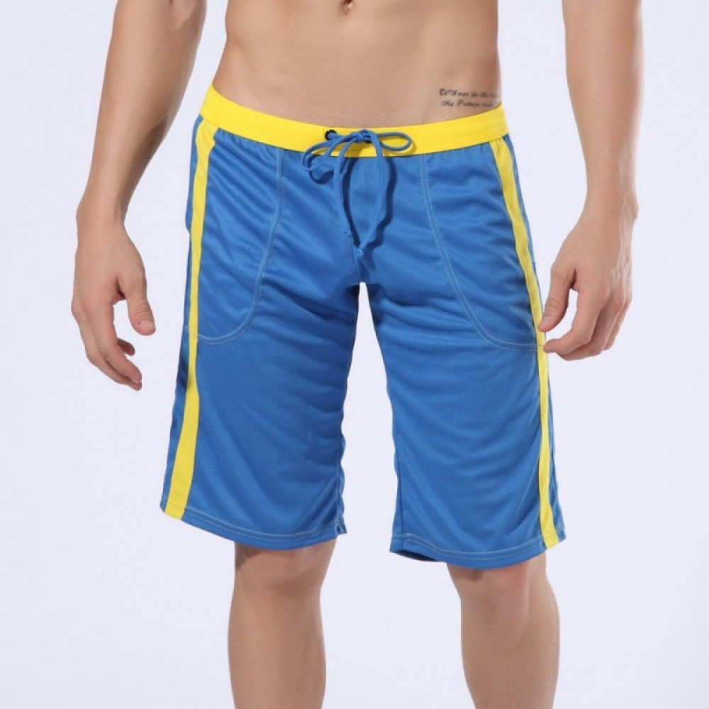 Мужские спортивные шорты с лампасами (Размер: M) (Цвет: синий)
