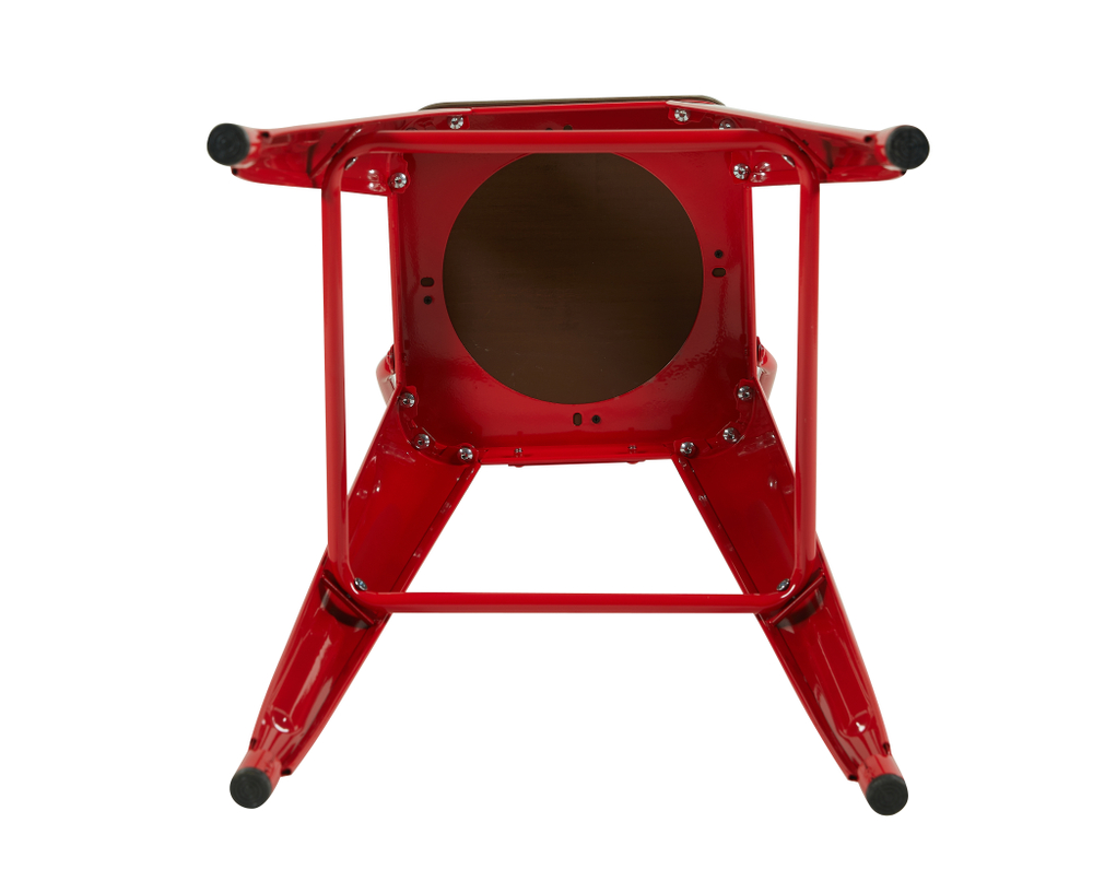 Стул барный TOLIX со спинкой красный глянцевый + темное дерево KD 4 шт.