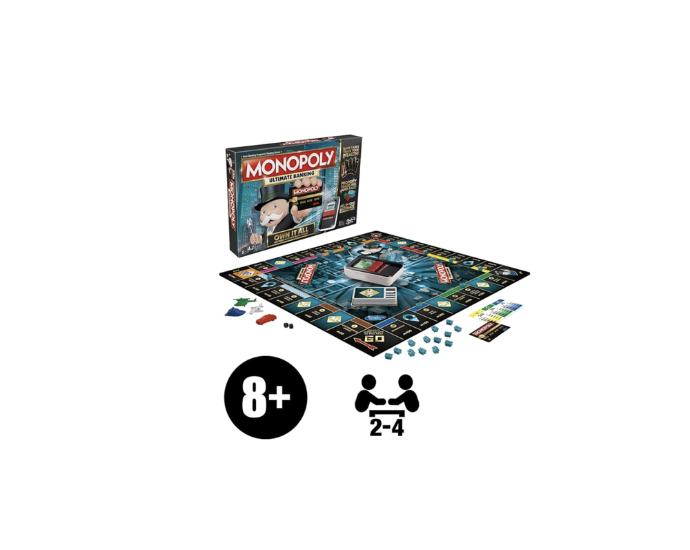 Настольная игра Hasbro Gaming Monopoly Ultimate Banking Edition для всей семьи и детей от 8 лет и старше, электронный банкинг