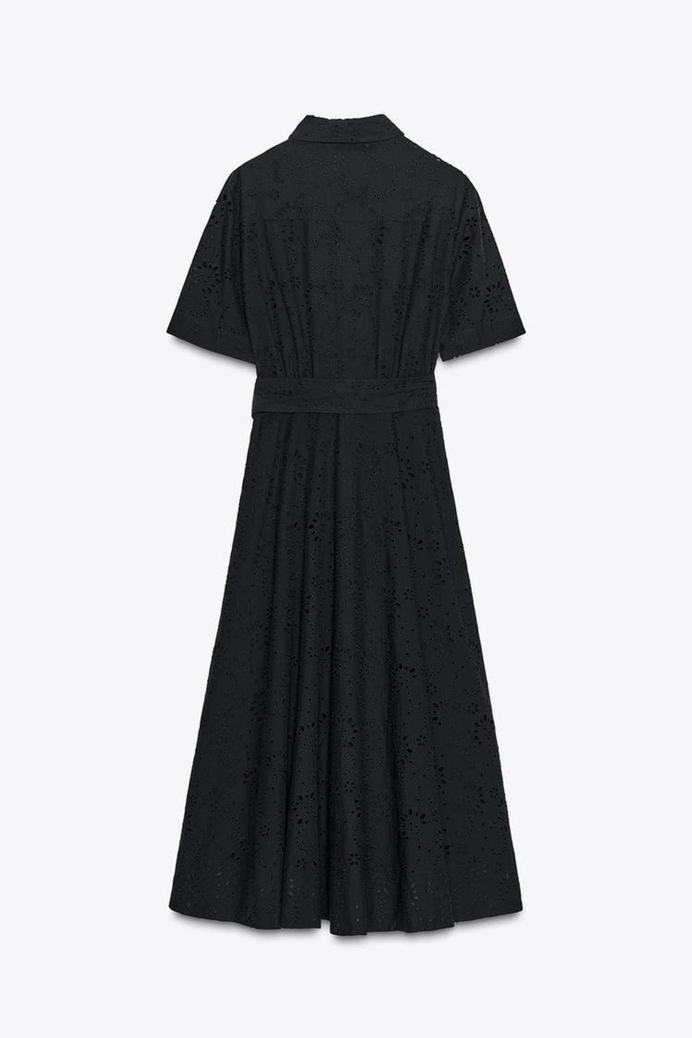 ZARA ПЛАТЬЕ-РУБАШКА С ВЫШИВКОЙ — ZW COLLECTION, ЧЕРНЫЙ