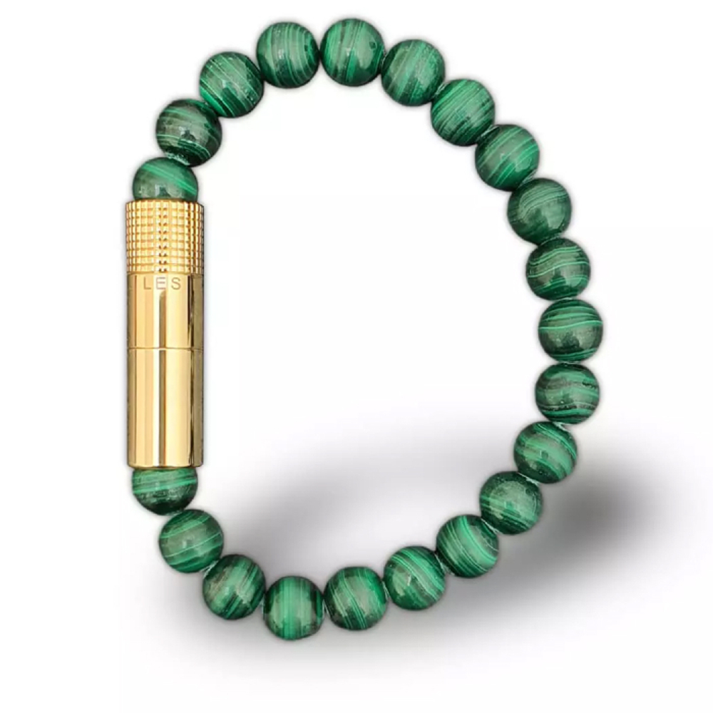 Браслет с пробойником для сигар SOLO GOLD Малахит 8mm