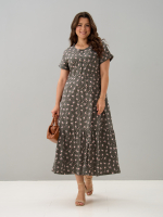 Платье П-032/хаки-цветыветочка