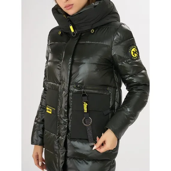 Куртка зимняя болотного цвета, размер 42