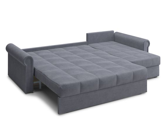 Диван угловой с оттоманкой Палермо 1,6 - Velutto 32 серый/кант Velutto 32 серый