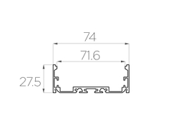 Профиль накладной алюминиевый LC-LP-2774-2 Anod