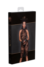 Облегающее платье из тюля с вышивкой Midi tulle dress with velvet straps in the back (Размер: M) (Цвет: черный)