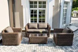 "Капучино Сингл" лаунж-зона из искусственного ротанга, цвет коричневый