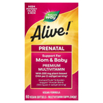 Nature's Way, пренатальные мультивитамины премиального качества Alive!®, со вкусом ягод, 60 веганских капсул