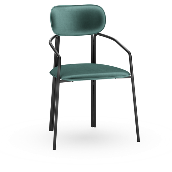 Стул ror, round, велюр, черный/зеленый