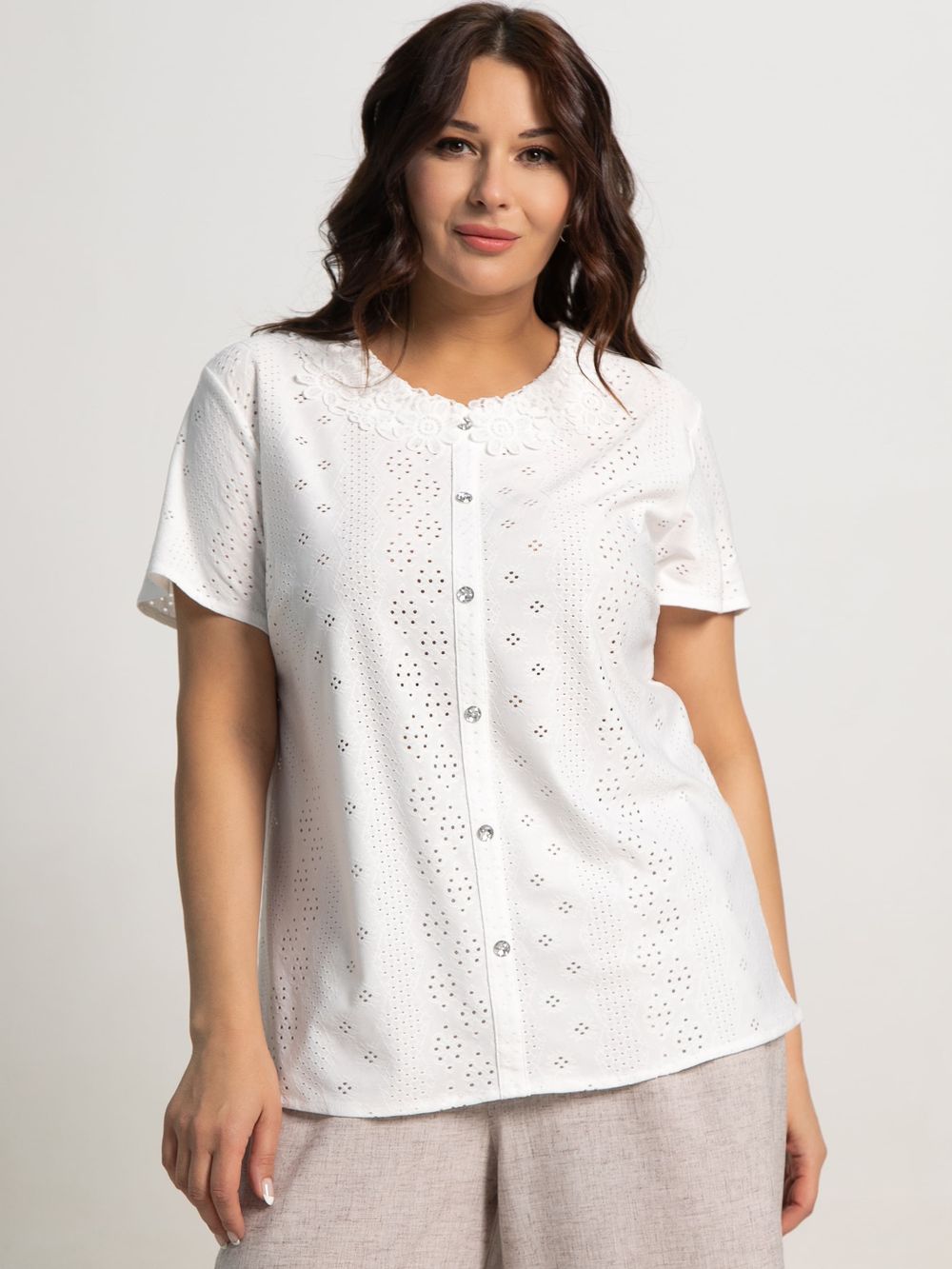 Блуза Петуния (белая) Б15945-20М LT Collection