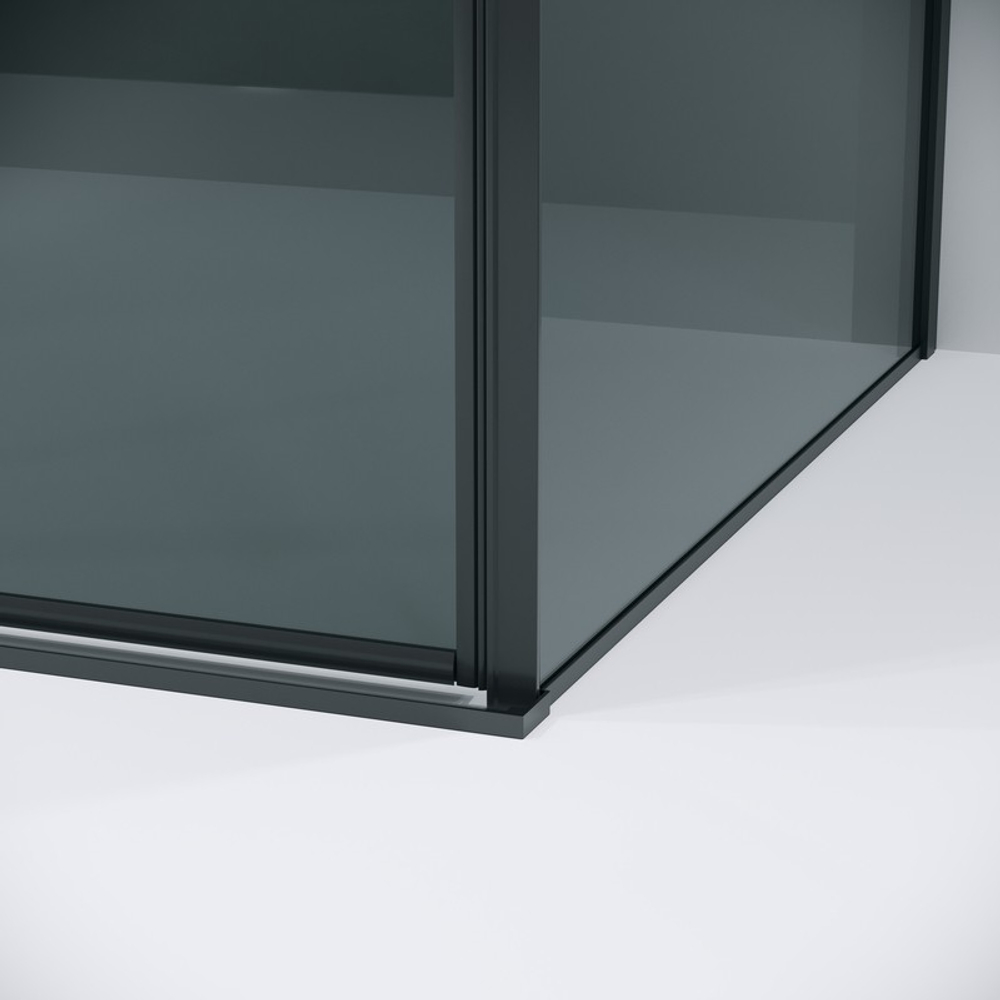 Душевое ограждение Grossman Galaxy 100.K33.01.100.21.10-200.K33.01.80.21.10 (100х80х195) раздвижная,черный матовый,стекло тонированное,2 места