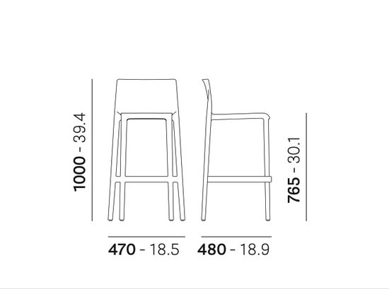 Стул пластиковый барный Volt