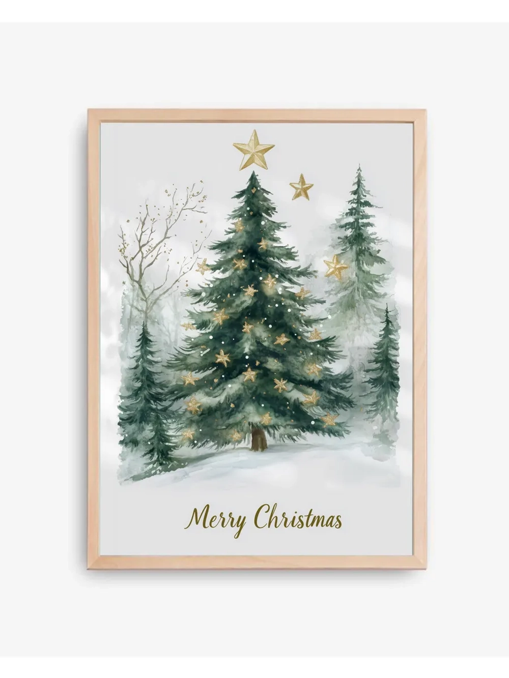 Постер новогодний 30х40 см декор на стену