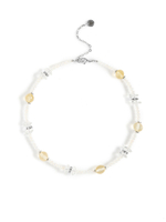 Колье "Citrine pearl" Silver