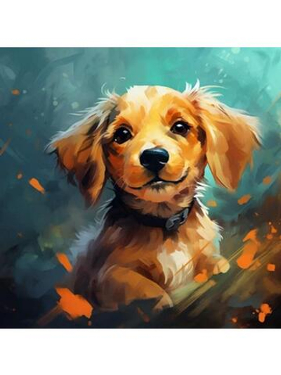 Картина по номерам 30х30см. "Собаки. Добрая собачка" 20цв. коробка (арт. Х-6349)