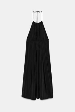 ZARA СВОБОДНОЕ ПЛАТЬЕ С ГОРЛОВИНОЙ ХАЛТЕР, ЧЕРНЫЙ