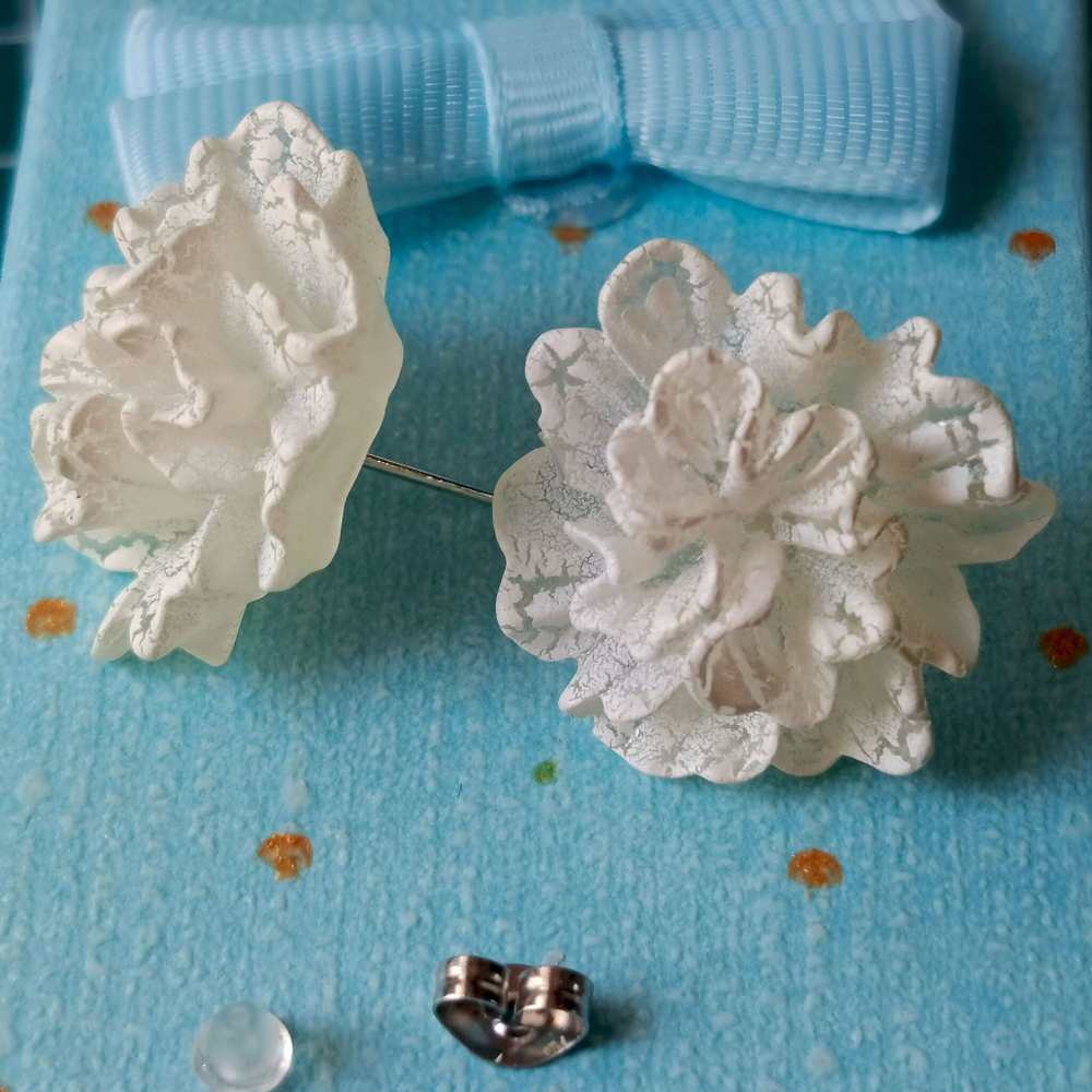 Серьги-пуссеты Ромашки