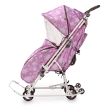 Санки-коляска "Наши Детки 3-1К" со снежинками на сиреневом