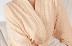 Махровый халат с воротником 7131 абрикосовый от Cawö Германия