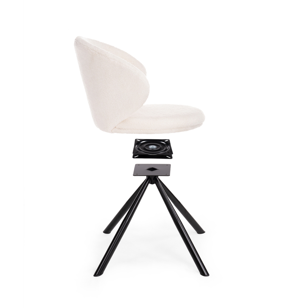 Стул на металлокаркасе Woodville Solomon крутящийся white, black