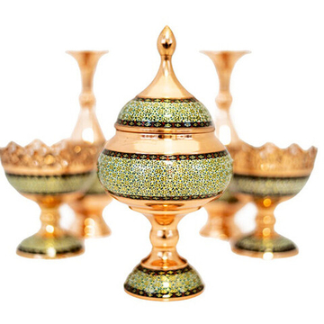 Подарочный набор иранских сувениров медная посуда с хатам кари V254 834 Иран