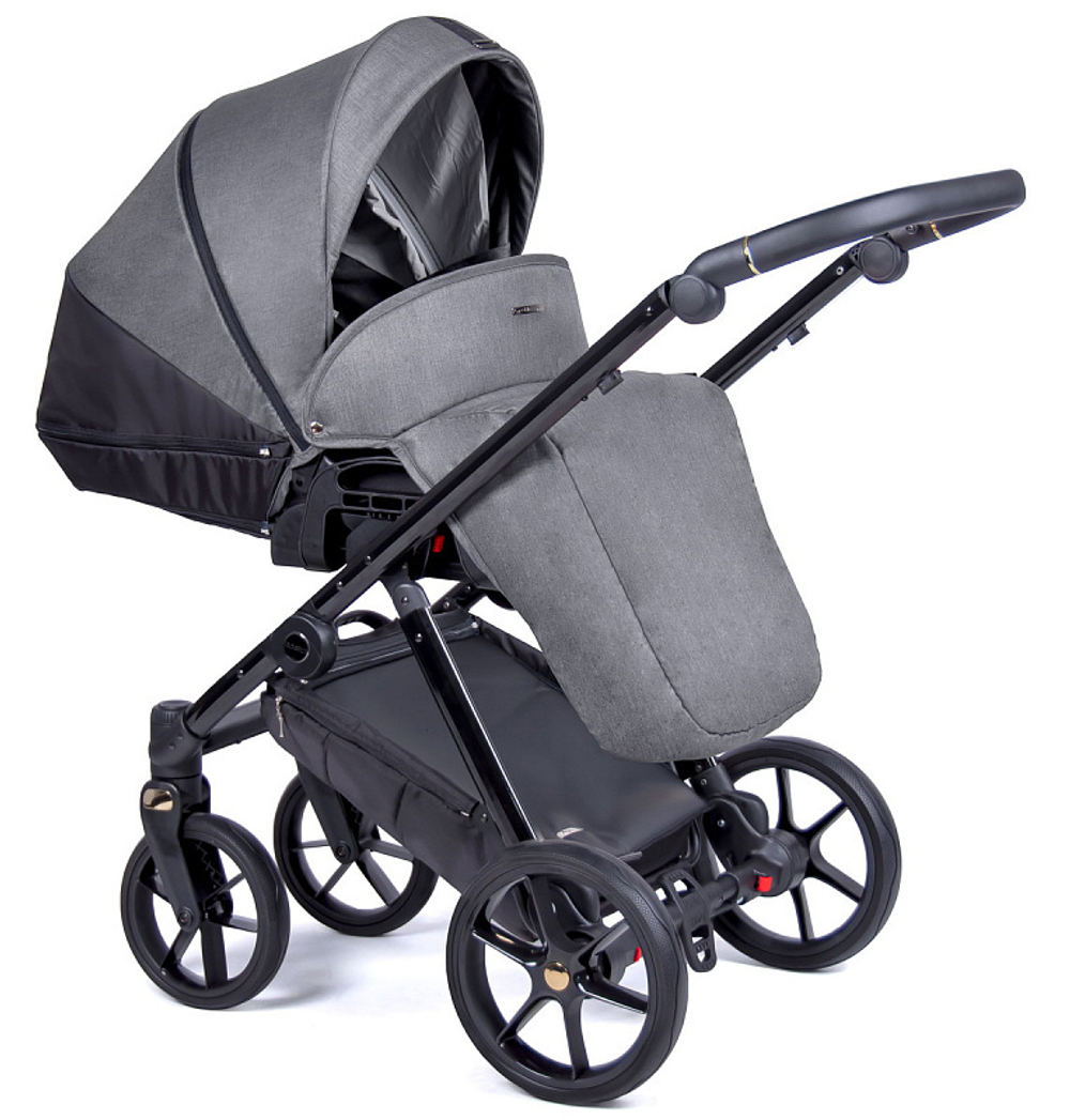 Детская коляска Coletto Axiss 2 в 1 AX- 03 Серая ткань, рама Black