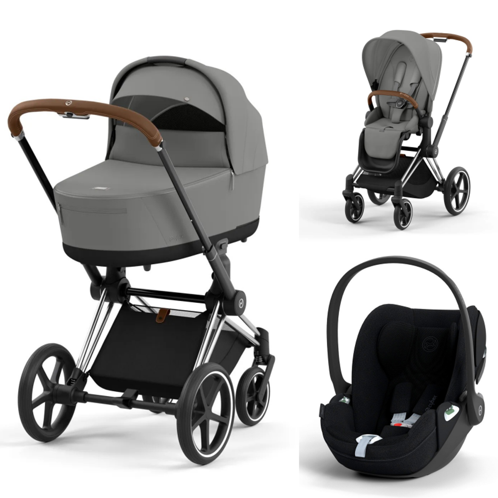 Коляска Cybex Priam IV 3 в 1 цвет Mirage Grey на шасси Chrome Brown