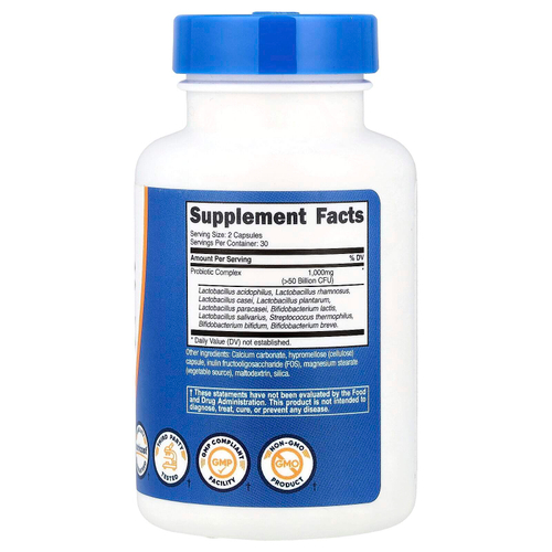 Nutricost, Комплекс пробиотиков,&gt; 50 млрд КОЕ, 60 капсул