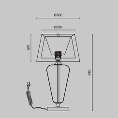 Настольный светильник Стекло / Verre E27х1 Maytoni z005tl-01ch