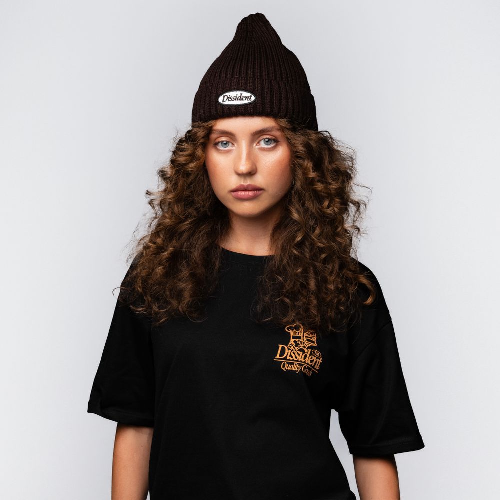 Шапка Dissident Oval Logo коричневая