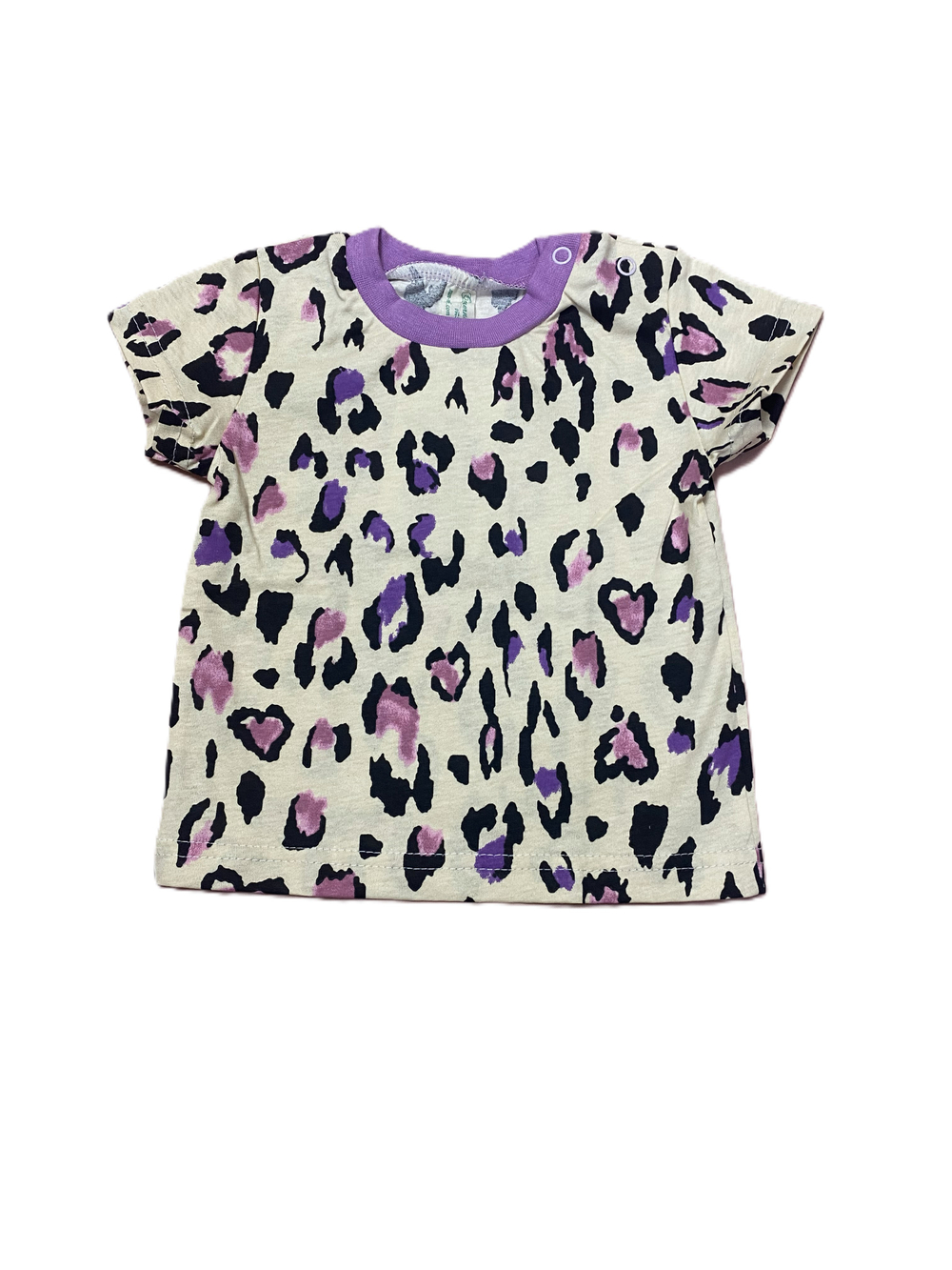 Футболка на девочку из кулирки (100% хлопок) на кнопках на плече на рост 68 см